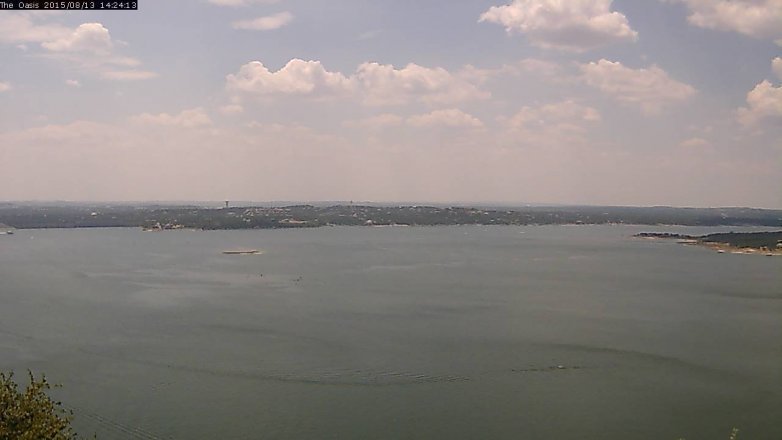 Lake Travis webcam, August 13, 2015 1:30 PM CT
