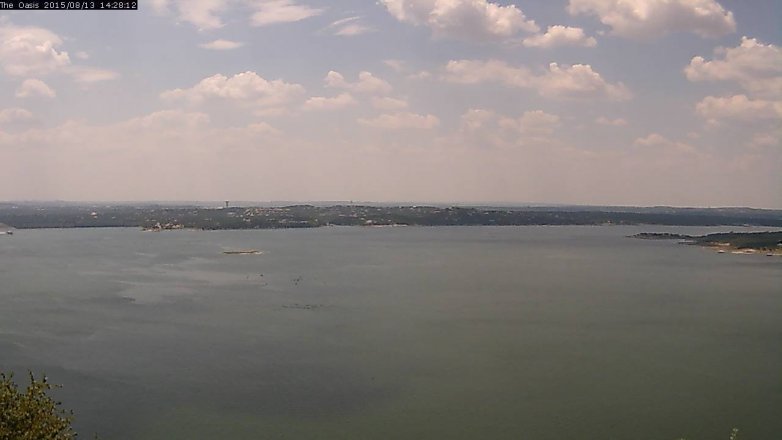 Lake Travis webcam, August 13, 2015 1:35 PM CT