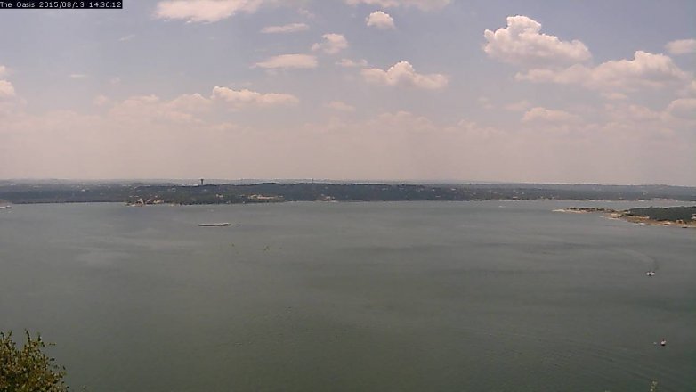 Lake Travis webcam, August 13, 2015 1:45 PM CT