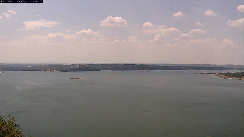Lake Travis webcam, August 13, 2015 1:55 PM CT
