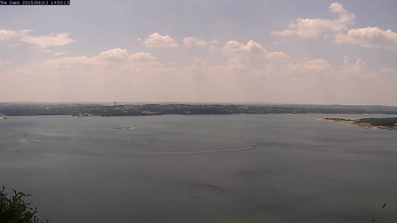 Lake Travis webcam, August 13, 2015 2:00 PM CT