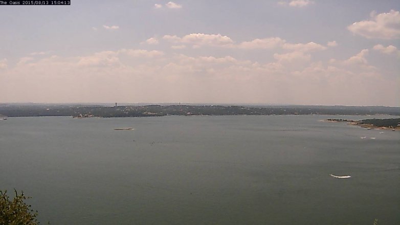 Lake Travis webcam, August 13, 2015 2:10 PM CT