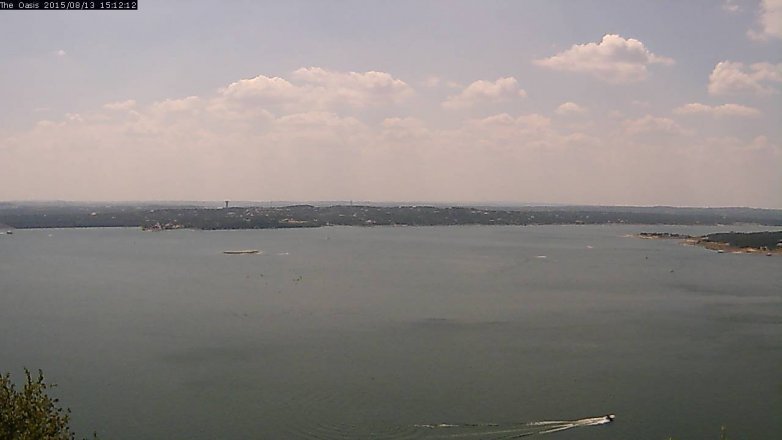 Lake Travis webcam, August 13, 2015 2:20 PM CT