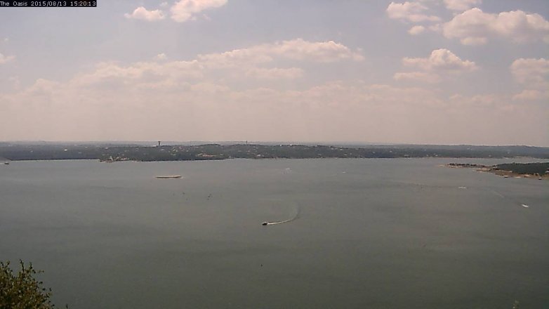 Lake Travis webcam, August 13, 2015 2:25 PM CT