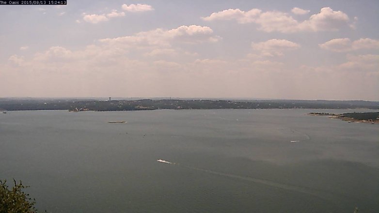 Lake Travis webcam, August 13, 2015 2:30 PM CT