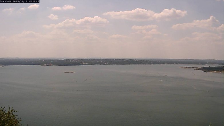 Lake Travis webcam, August 13, 2015 2:35 PM CT