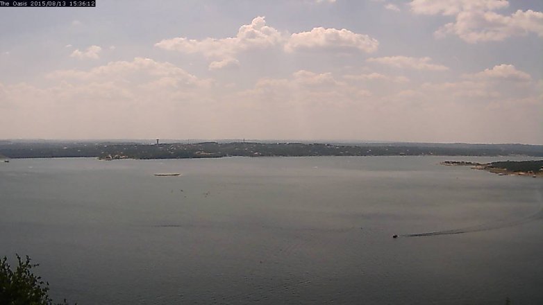 Lake Travis webcam, August 13, 2015 2:45 PM CT