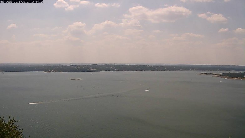 Lake Travis webcam, August 13, 2015 2:50 PM CT