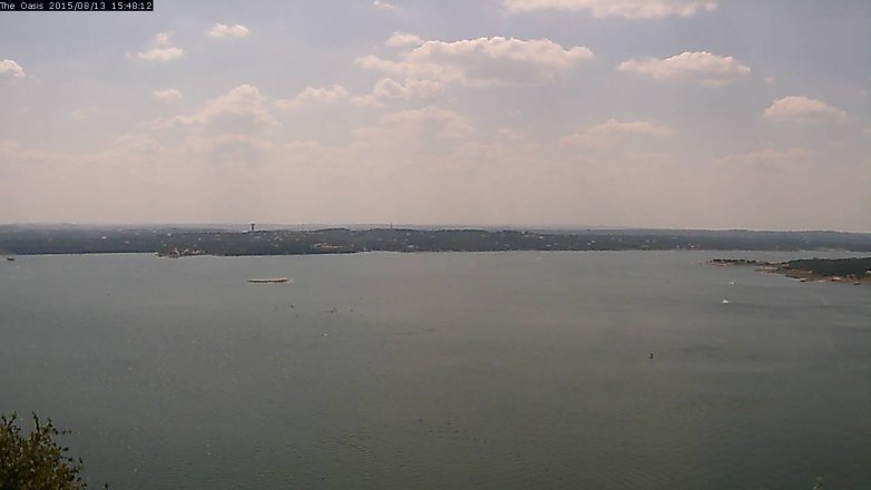 Lake Travis webcam, August 13, 2015 2:55 PM CT