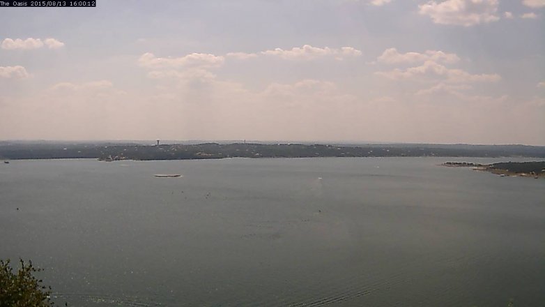 Lake Travis webcam, August 13, 2015 3:05 PM CT