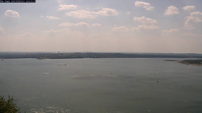 Lake Travis webcam, August 13, 2015 3:20 PM CT