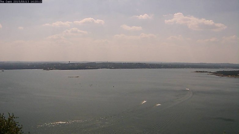 Lake Travis webcam, August 13, 2015 3:25 PM CT