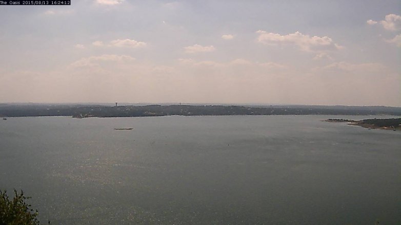 Lake Travis webcam, August 13, 2015 3:30 PM CT