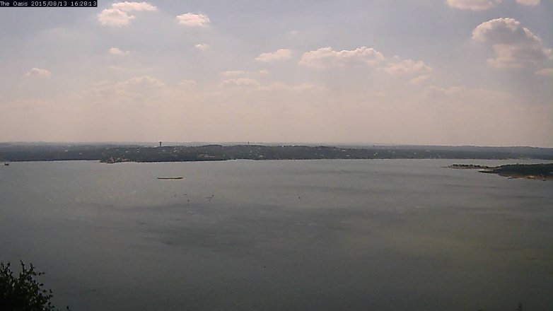 Lake Travis webcam, August 13, 2015 3:35 PM CT