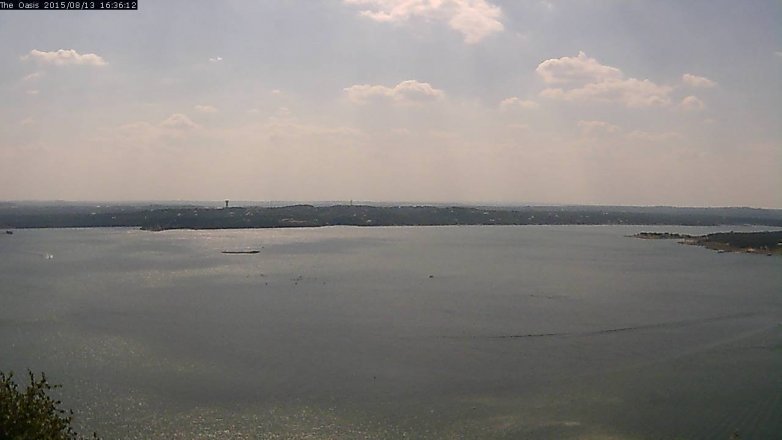 Lake Travis webcam, August 13, 2015 3:40 PM CT