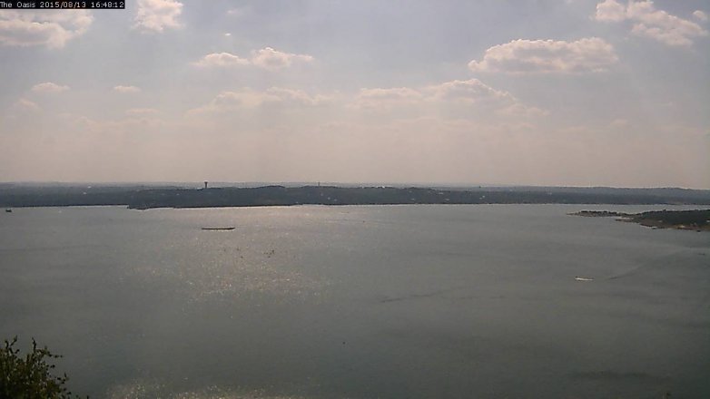 Lake Travis webcam, August 13, 2015 3:55 PM CT
