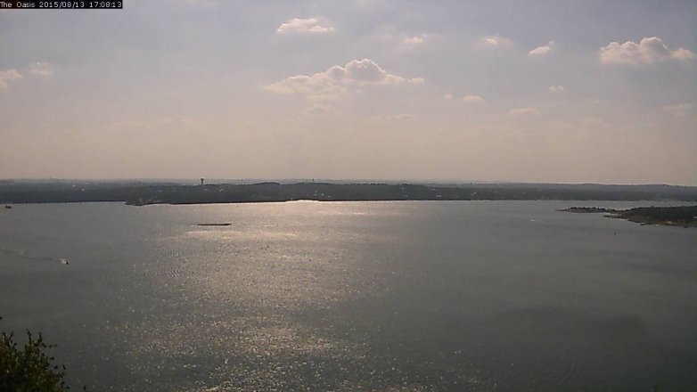 Lake Travis webcam, August 13, 2015 4:15 PM CT