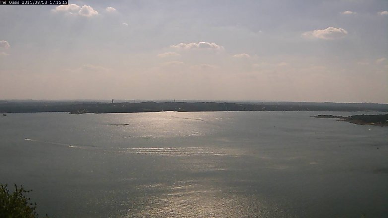 Lake Travis webcam, August 13, 2015 4:20 PM CT