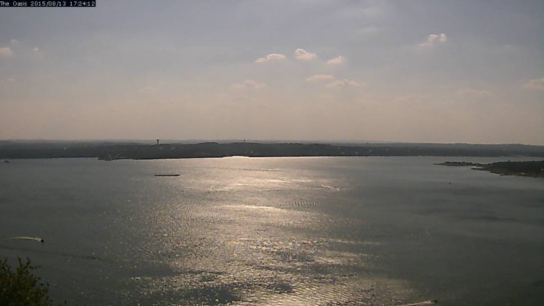 Lake Travis webcam, August 13, 2015 4:30 PM CT