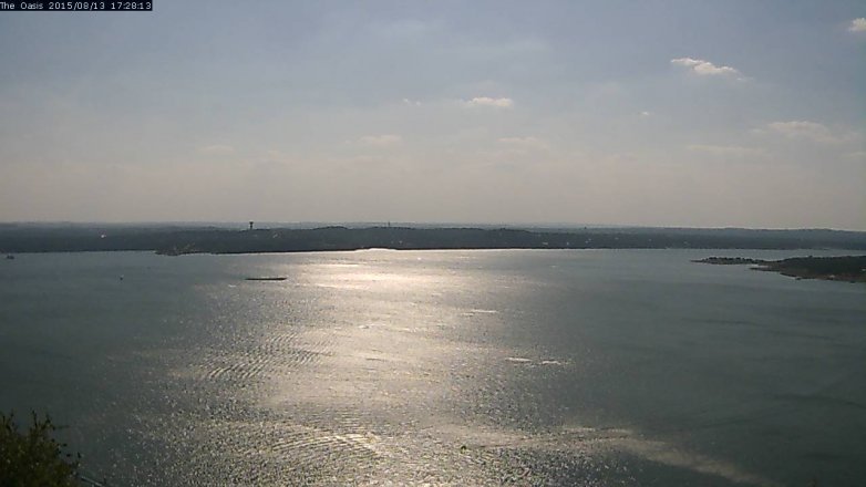 Lake Travis webcam, August 13, 2015 4:35 PM CT