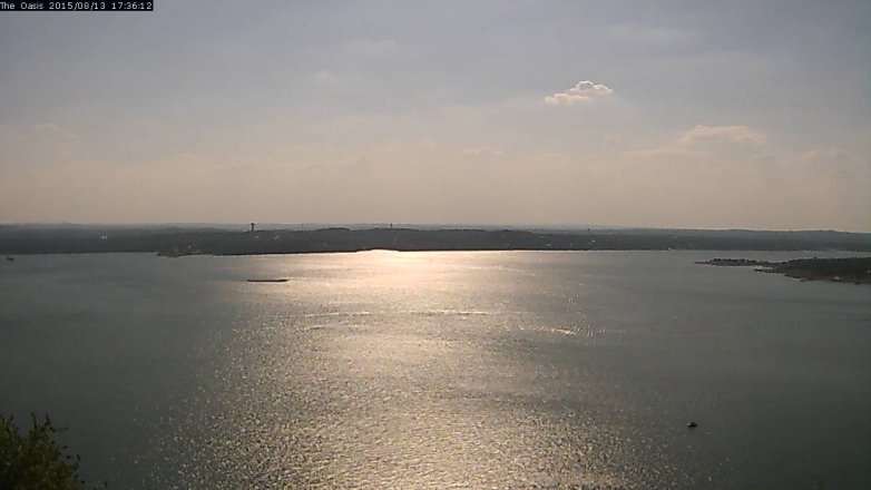 Lake Travis webcam, August 13, 2015 4:40 PM CT