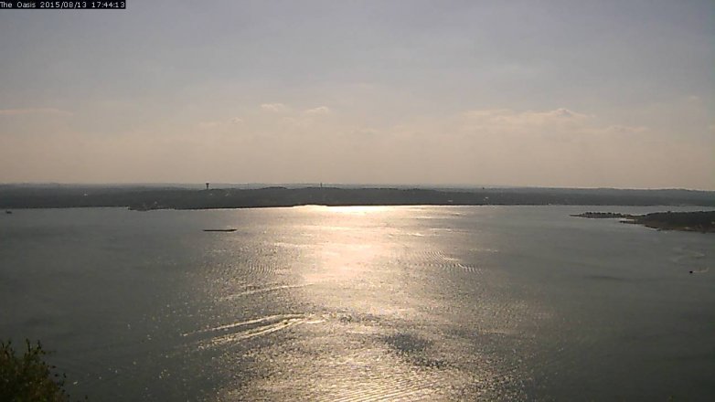 Lake Travis webcam, August 13, 2015 4:50 PM CT