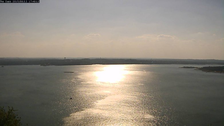 Lake Travis webcam, August 13, 2015 4:55 PM CT