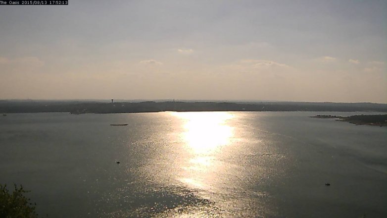 Lake Travis webcam, August 13, 2015 5:00 PM CT