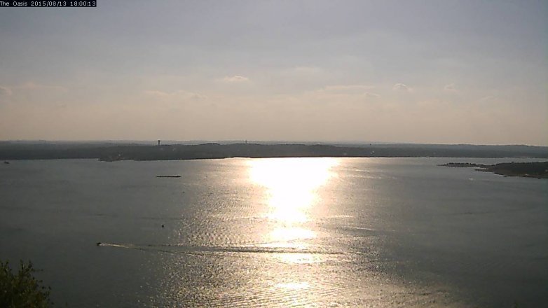 Lake Travis webcam, August 13, 2015 5:05 PM CT