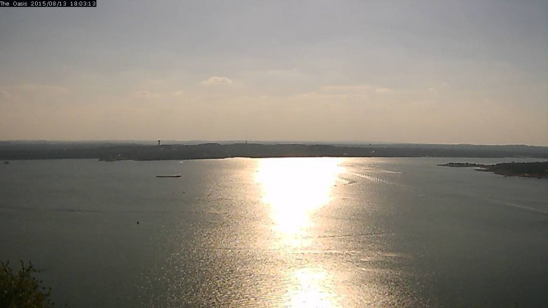 Lake Travis webcam, August 13, 2015 5:10 PM CT