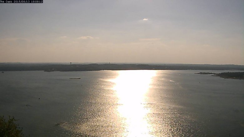 Lake Travis webcam, August 13, 2015 5:15 PM CT