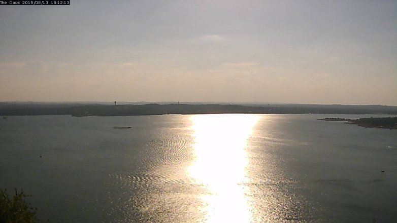 Lake Travis webcam, August 13, 2015 5:20 PM CT