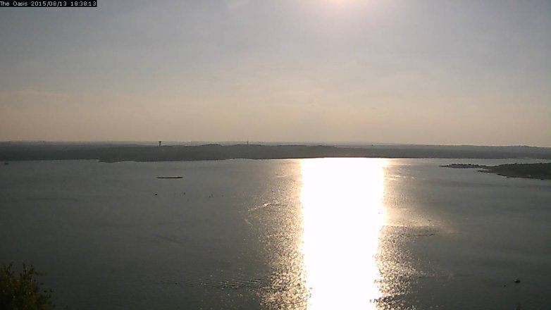 Lake Travis webcam, August 13, 2015 5:45 PM CT