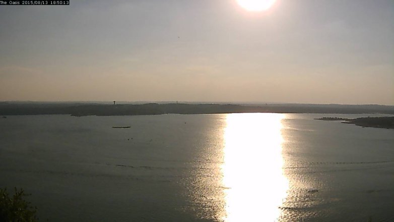 Lake Travis webcam, August 13, 2015 5:55 PM CT