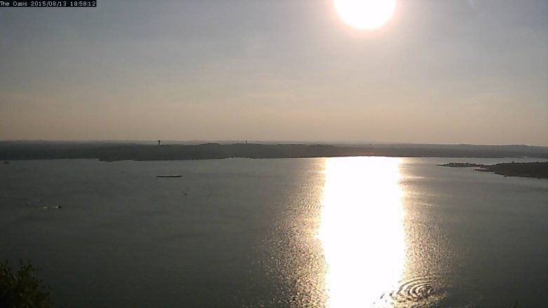 Lake Travis webcam, August 13, 2015 6:05 PM CT