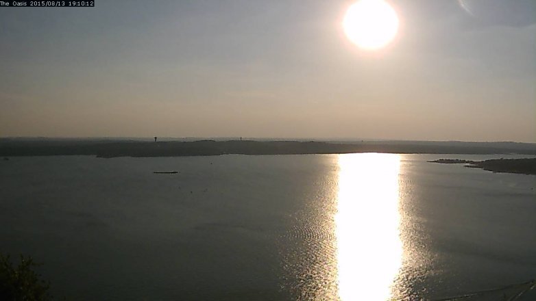 Lake Travis webcam, August 13, 2015 6:15 PM CT