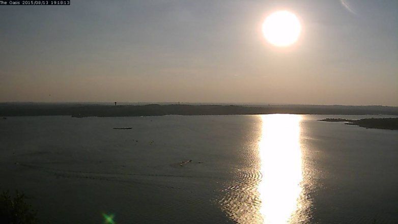 Lake Travis webcam, August 13, 2015 6:25 PM CT