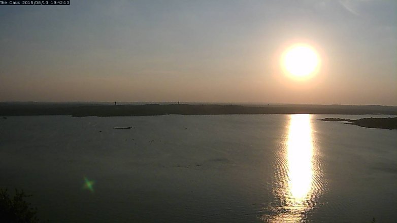 Lake Travis webcam, August 13, 2015 6:50 PM CT