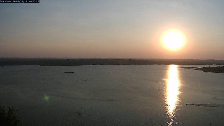 Lake Travis webcam, August 13, 2015 6:55 PM CT