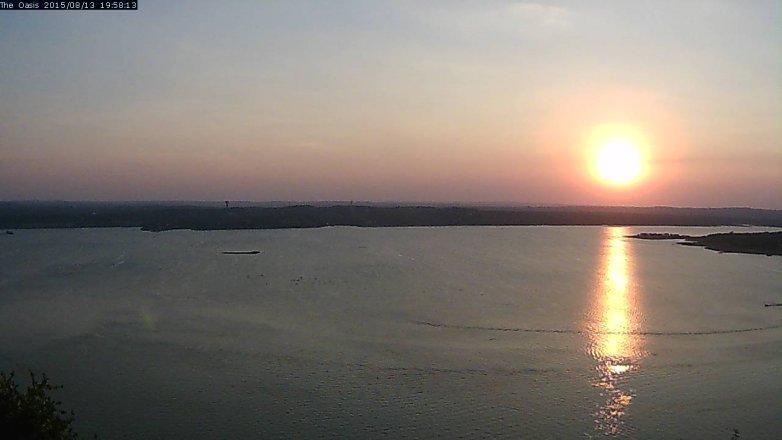 Lake Travis webcam, August 13, 2015 7:05 PM CT