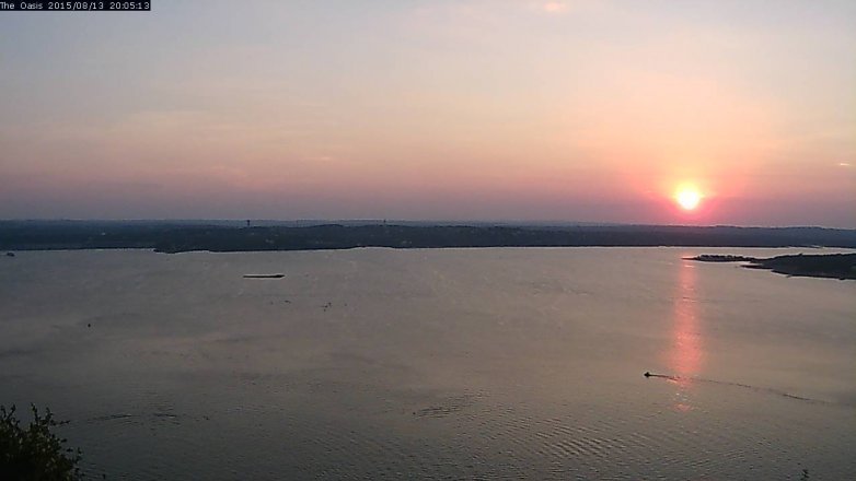 Lake Travis webcam, August 13, 2015 7:15 PM CT