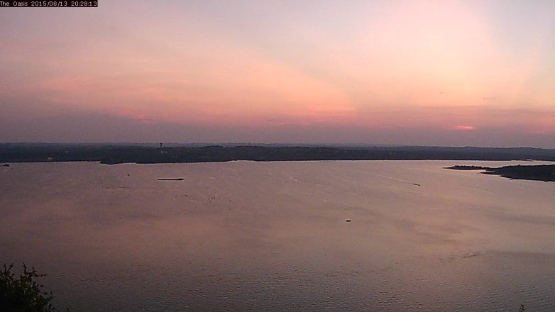 Lake Travis webcam, August 13, 2015 7:35 PM CT