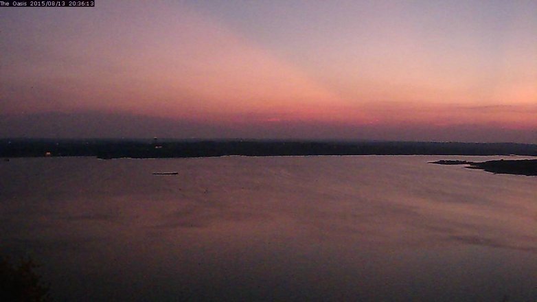 Lake Travis webcam, August 13, 2015 7:40 PM CT