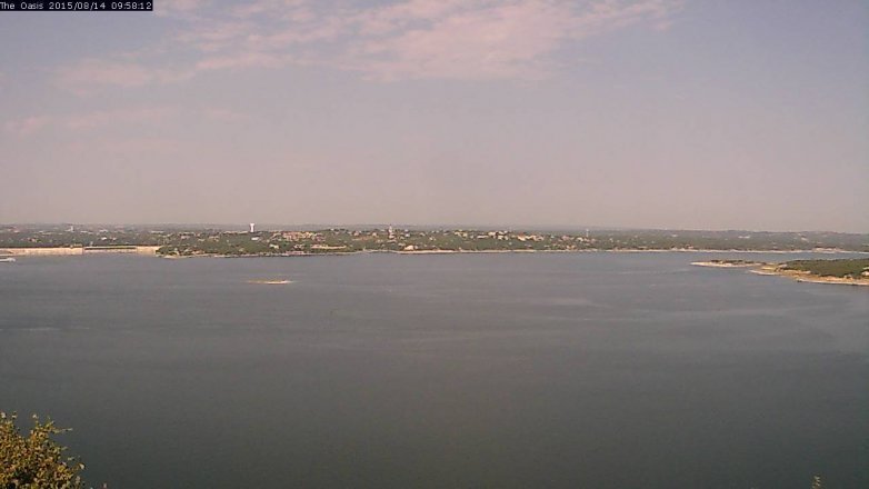 Lake Travis webcam, August 14, 2015 9:05 AM CT