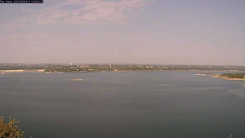 Lake Travis webcam, August 14, 2015 9:10 AM CT