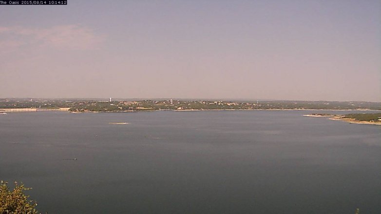 Lake Travis webcam, August 14, 2015 9:20 AM CT