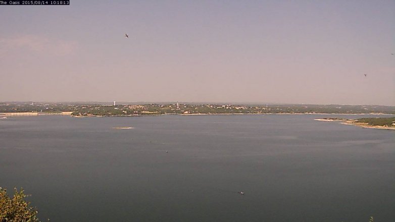 Lake Travis webcam, August 14, 2015 9:25 AM CT