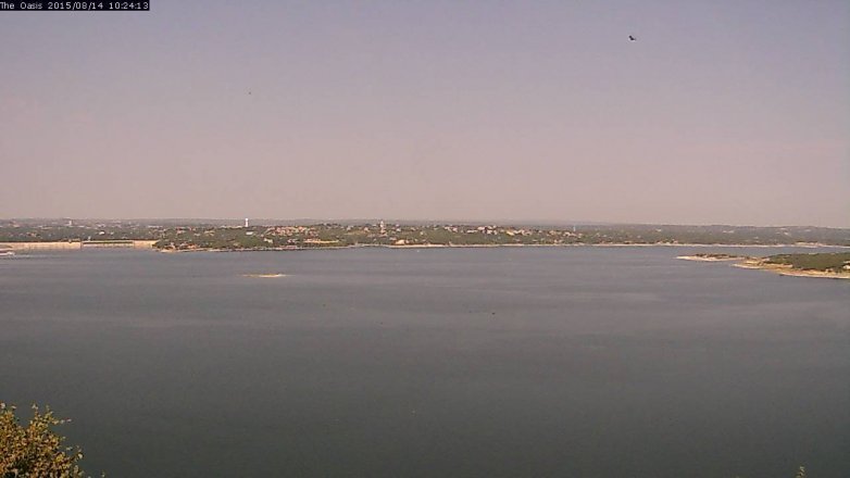 Lake Travis webcam, August 14, 2015 9:30 AM CT