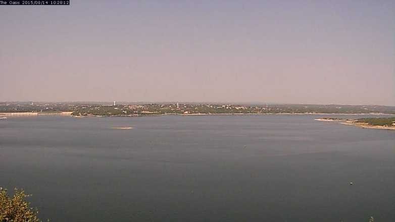 Lake Travis webcam, August 14, 2015 9:35 AM CT