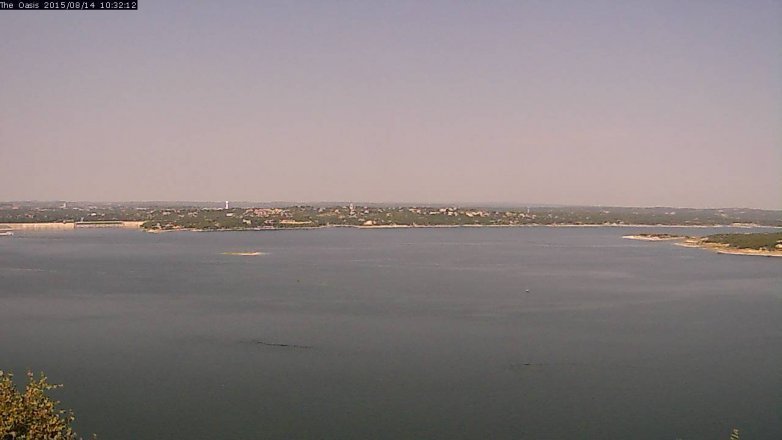 Lake Travis webcam, August 14, 2015 9:40 AM CT